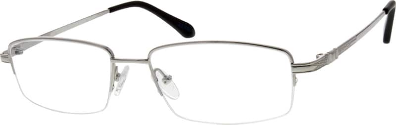 Angle view of Titanium Rectangle Glasses 524111 in Silver