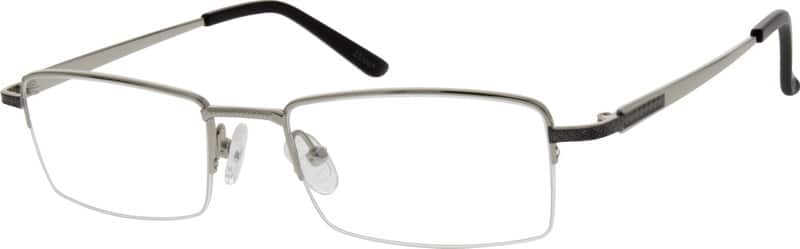 Angle view of Titanium Rectangle Glasses 524411 in Silver