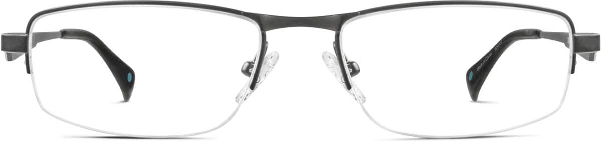 Front view of Titanium Rectangle Glasses 524912 in Gray