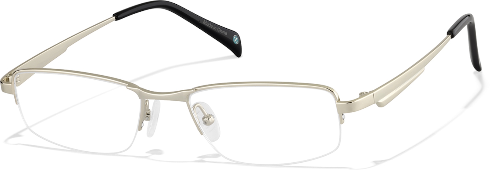 Zenni Men's Lightweight Rectangle Glasses Gold Titanium Frame