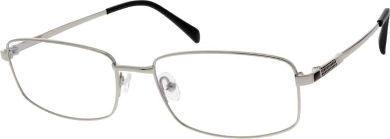 Angle view of Titanium Rectangle Glasses 525411 in Silver