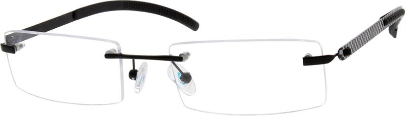 Angle view of Titanium Rimless Glasses 526221 in Black