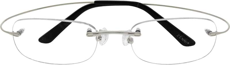 Angle view of Titanium Rimless Glasses 529111 in Silver