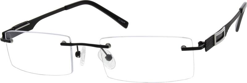 Angle view of Titanium Rimless Glasses 529621 in Black