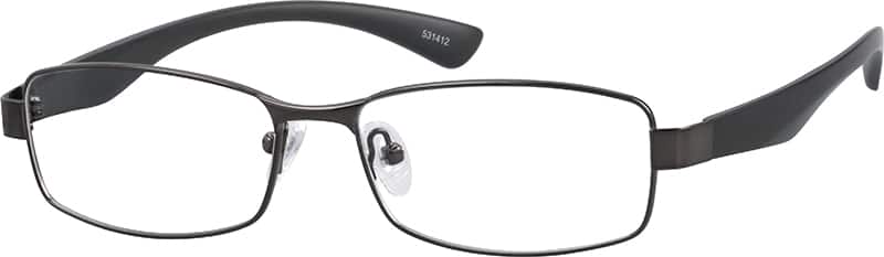 Angle view of Rectangle Glasses 531412 in Gray