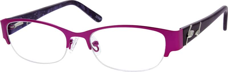 Angle view of Oval Glasses 531817 in Purple