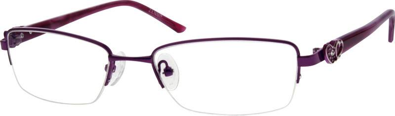 Angle view of Rectangle Glasses 533817 in Purple