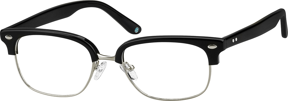Zenni Classic Browline Prescription Glasses Black Plastic Full Rim Frame