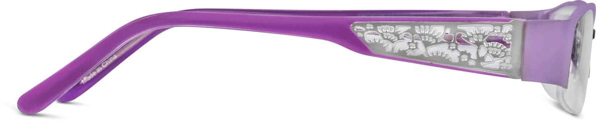 Side view of Rectangle Glasses 536517 in Purple