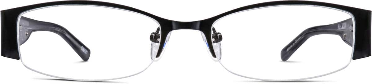 Front view of Rectangle Glasses 536521 in Black