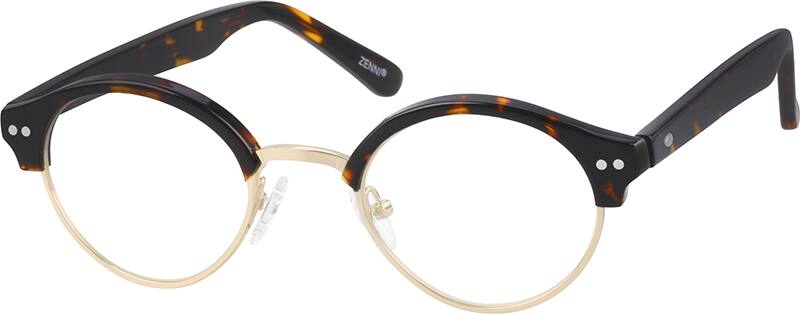 Angle view of Kids’ Round Glasses 536625 in Tortoiseshell