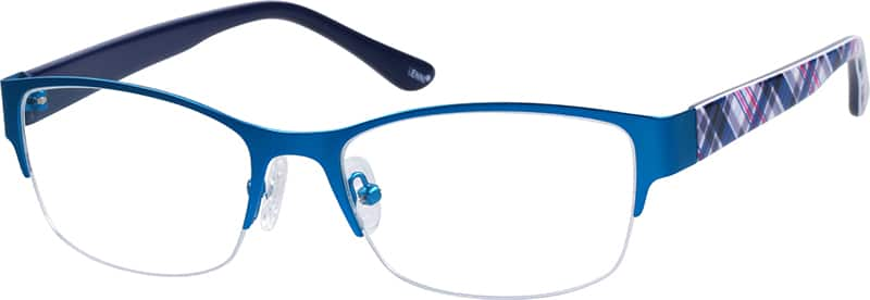 Angle view of Rectangle Glasses 537816 in Blue