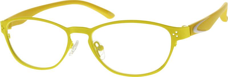 Angle view of Oval Glasses 538922 in Yellow