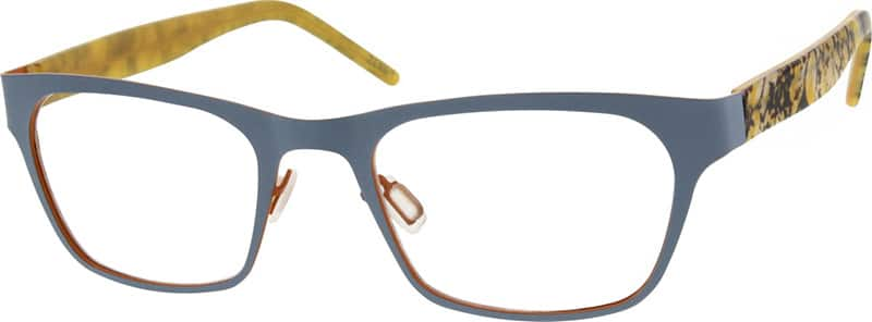 Angle view of Rectangle Glasses 539812 in Yellow