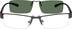 Stainless Steel Half Rim Frame with Polarized Magnetic Snap-on Sunlens and Designer Plastic Temples 540712 in Gray