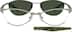 Stainless Steel Half-Rim Frame with Polarized Magnetic Snap-on Sunlens 541311 in Silver