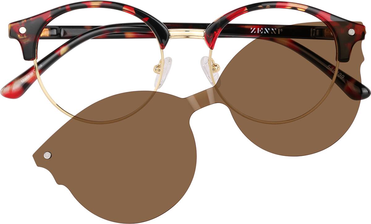 Manhattan Eyeglasses Polarized Sunglasses Magnetic Clip On  MDX S3209 10 Brown Brown Rectangle Magnetic Snap-On Set #4462915 | Zenni Optical main image 3