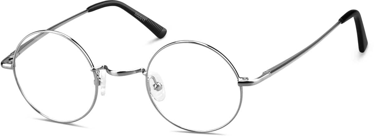 Angle view of Round Glasses 550011 in Silver