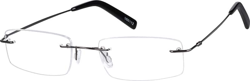 Angle view of Rimless Glasses 550112 in Gray