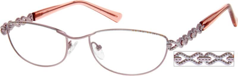 Angle view of Oval Glasses 554419 in Pink