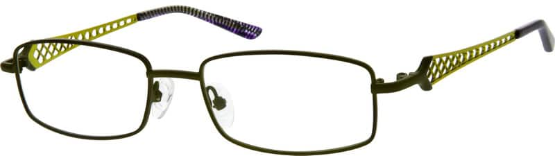 Angle view of Rectangle Glasses 554624 in Green