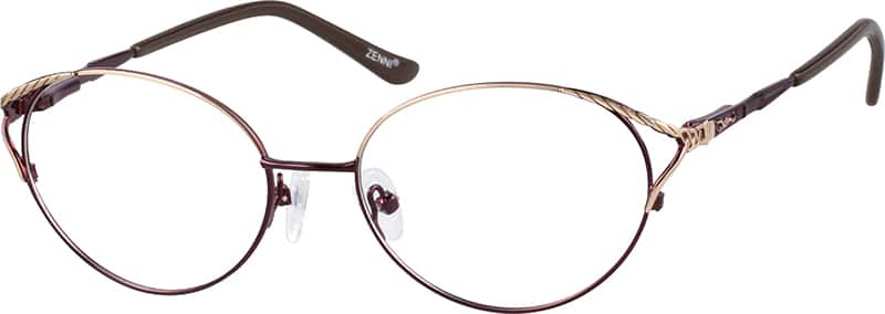 Angle view of Oval Glasses 557418 in Red