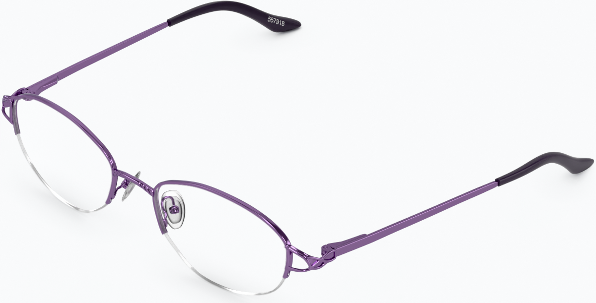 Angle view of Oval Glasses 557917 in Purple thumbnail