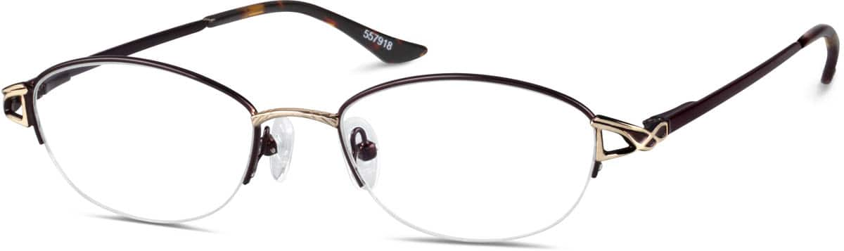 Angle view of Oval Glasses 557918 in Brown