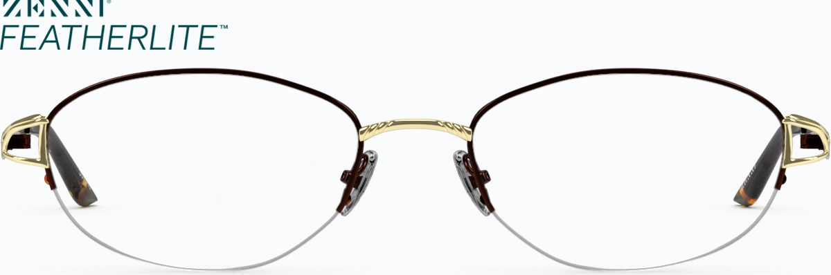 Front view of Oval Glasses 557918 in Brown thumbnail
