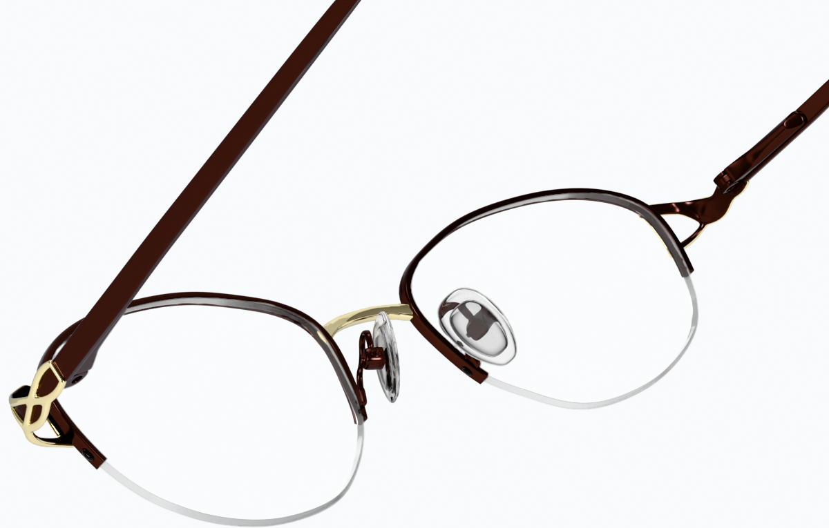 See-through view of Oval Glasses 557918 in Brown thumbnail