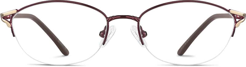Burgundy Oval Glasses