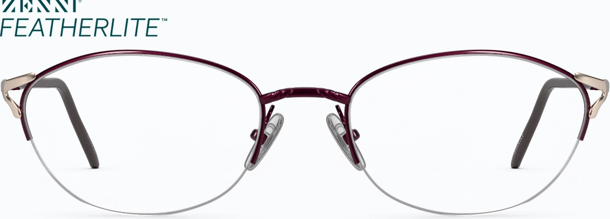 Front view of Oval Glasses 558018 in Burgundy thumbnail