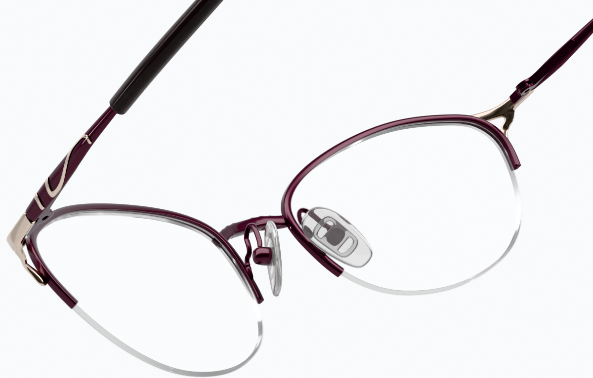 See-through view of Oval Glasses 558018 in Burgundy thumbnail