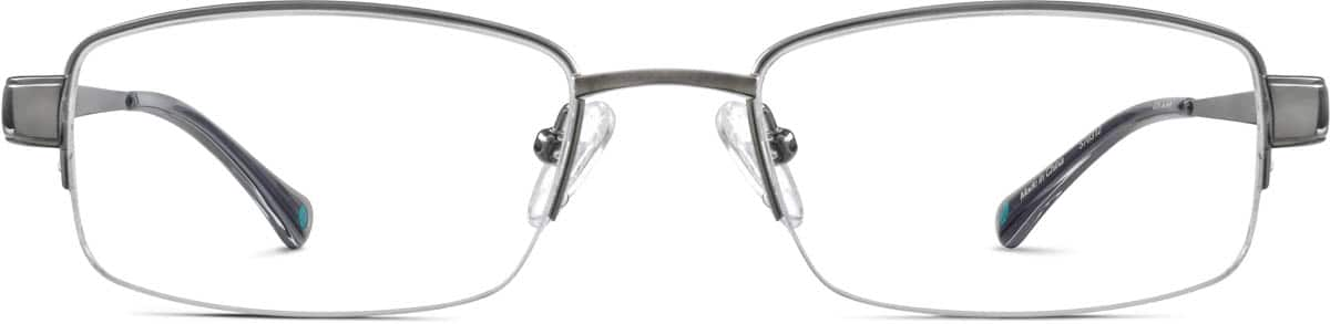 Front view of Titanium Rectangle Glasses 570312 in Gray