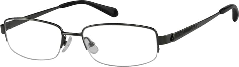 Angle view of Titanium Rectangle Glasses 572112 in Gray