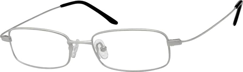 Angle view of Titanium Rectangle Glasses 575011 in Silver