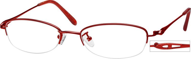 Red Titanium Oval Glasses #575618 | Zenni Optical Canada