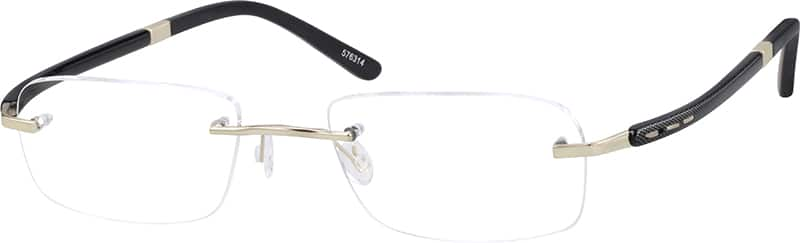 Angle view of Titanium Rimless Glasses 576314 in Gold