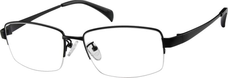 Angle view of Titanium Rectangle Glasses 577821 in Black