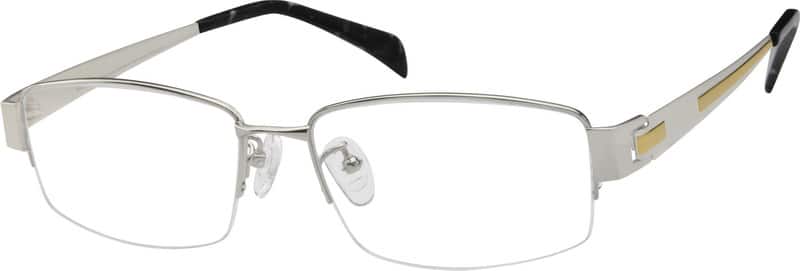 Silver Titanium Rectangle Glasses #578211 | Zenni Optical