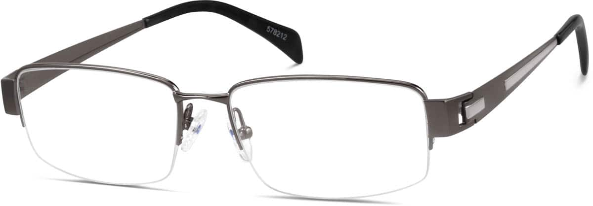 Angle view of Titanium Rectangle Glasses 578212 in Gray