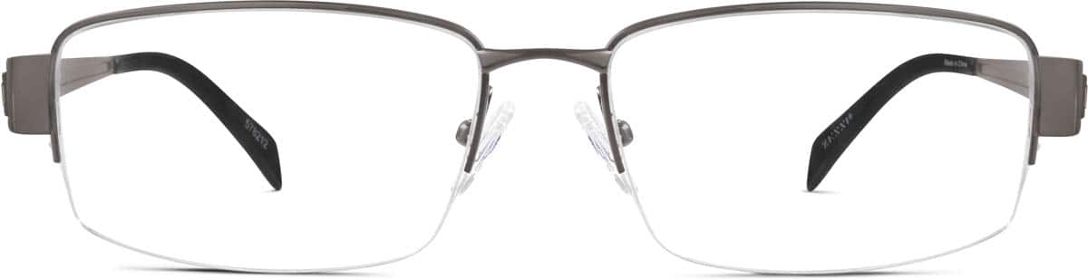 Front view of Titanium Rectangle Glasses 578212 in Gray