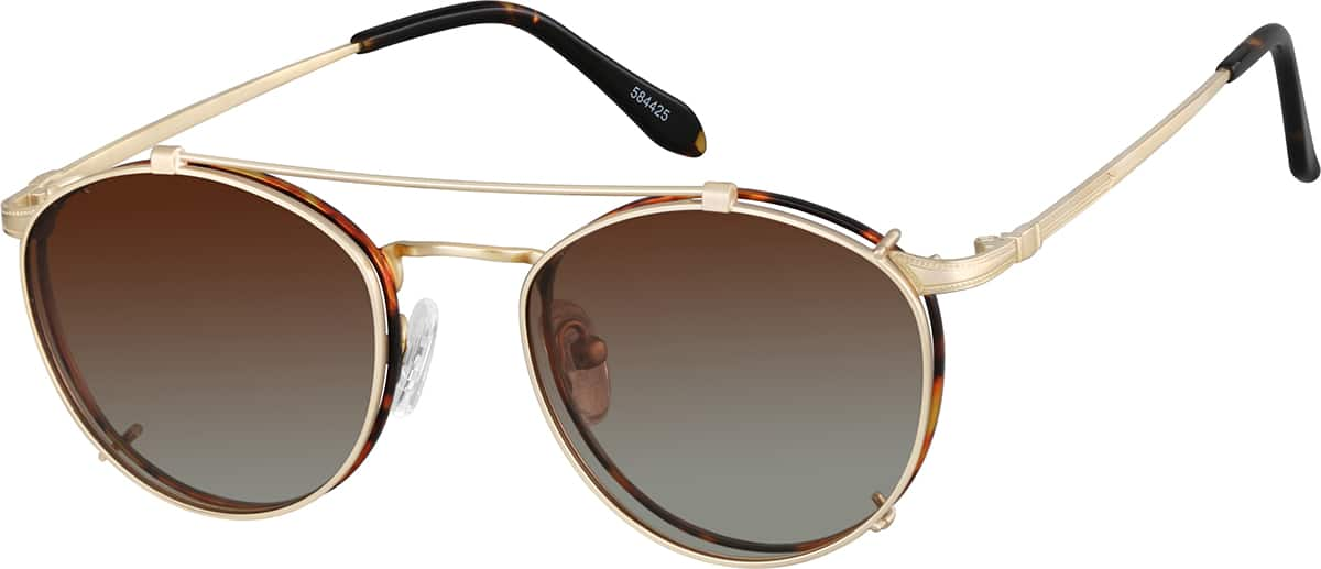 Angle view of Round Clip-On Set 584425 in Tortoiseshell