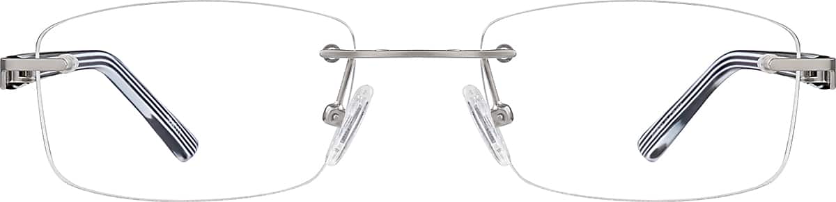 Front view without clip-on of Rectangle Polarized Magnetic Snap-on 584511 in Silver
