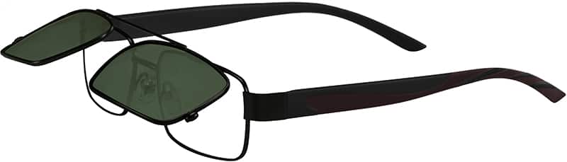 Black Stainless Steel Full-Rim Frame with Sunlens and