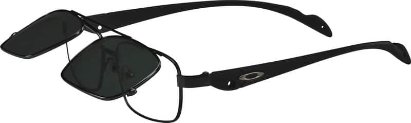 Angle view of Montura de montura completa de acero inoxidable con lentes de sol y patillas de plástico flexible 585821 in Negro