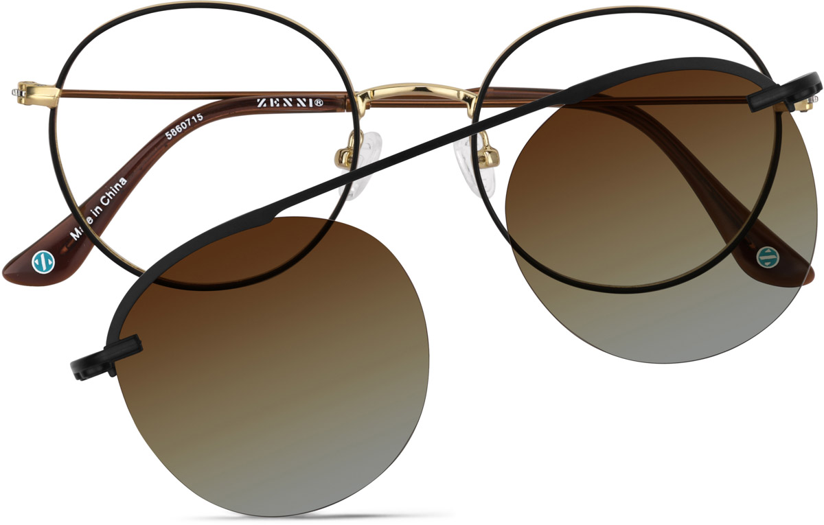 Brown Round Magnetic Snap-On Set