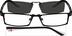Stainless Steel Frame with Polarized Magnetic Snap-on Sunlens and Designer Acetate Temples 587421 in Black
