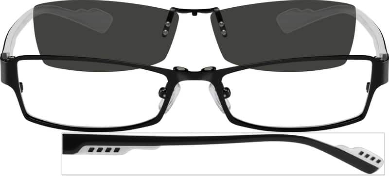 Black Stainless Steel Full-Rim Frame with Polarized Magnetic