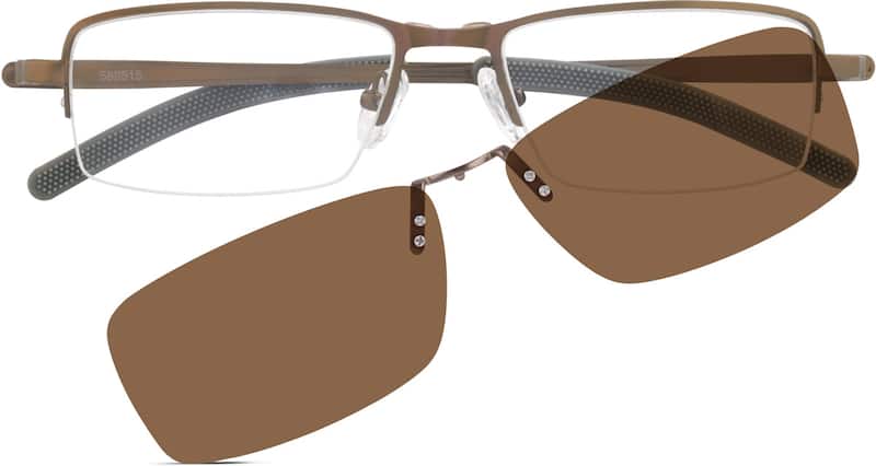 Brown Rectangle Polarized Magnetic Snap-on